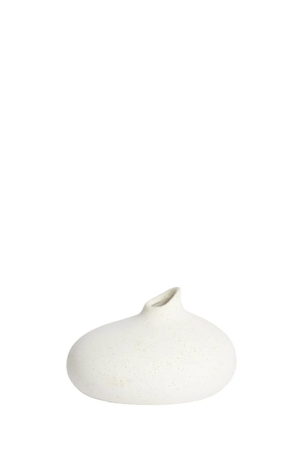 Vase deco 18x15,5x11,5 cm ASSAGO ceramics cream
