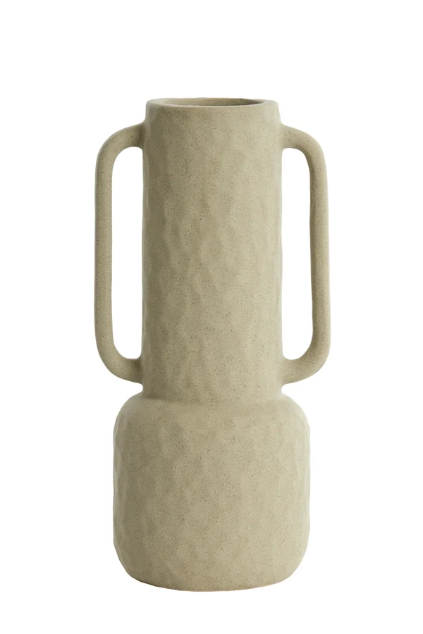 Vase deco 18x14,5x34,5 cm ZIRO ceramics matt olive green