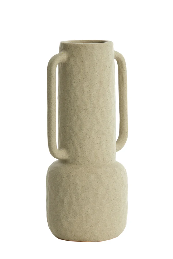Vase deco 18x14,5x34,5 cm ZIRO ceramics matt olive green