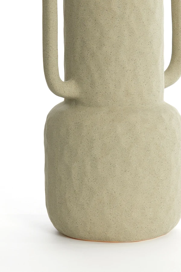 Vase deco 18x14,5x34,5 cm ZIRO ceramics matt olive green