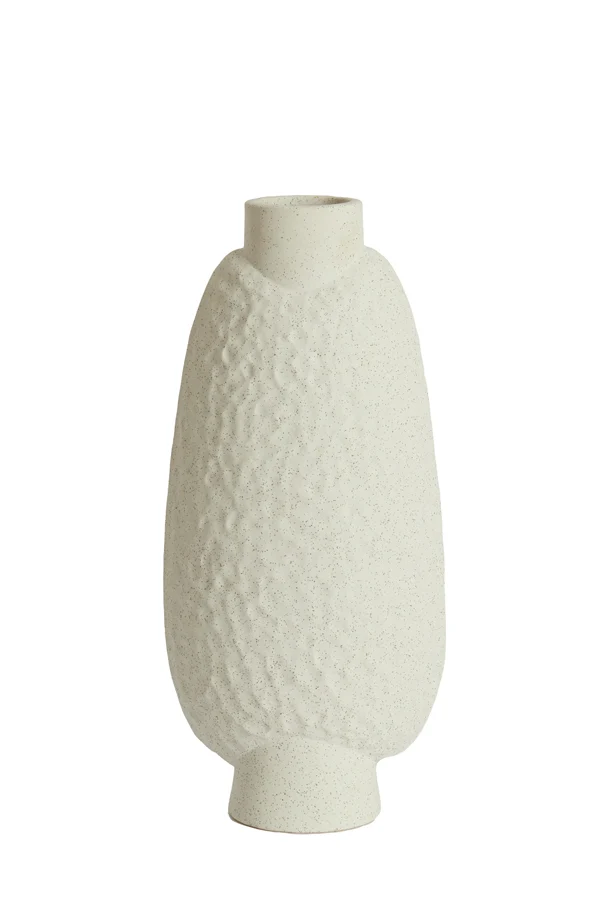 Vase deco 18x12x41 cm NAMTU ceramics matt cream