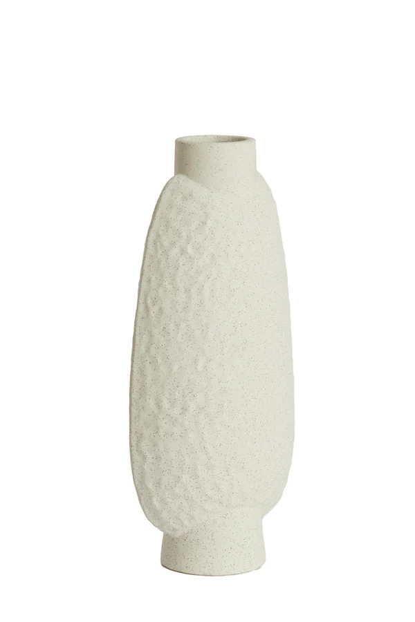 Vase deco 18x12x41 cm NAMTU ceramics matt cream
