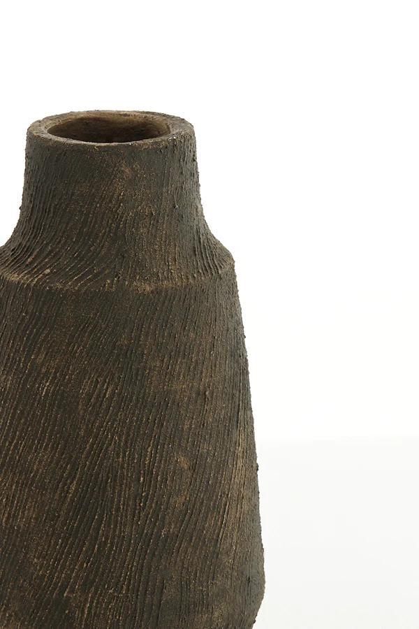 Vase deco 18,5x38 cm KIDIRA ceramics dark brown