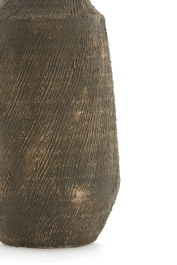 Vase deco 18,5x38 cm KIDIRA ceramics dark brown