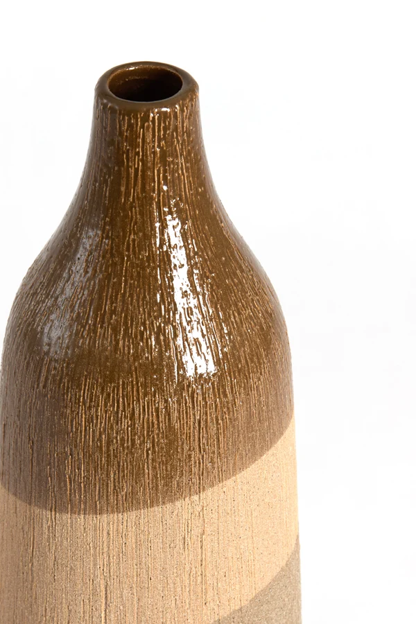 Vase deco 14x36,5 cm ZUBIRI ceramics brown+beige+taupe