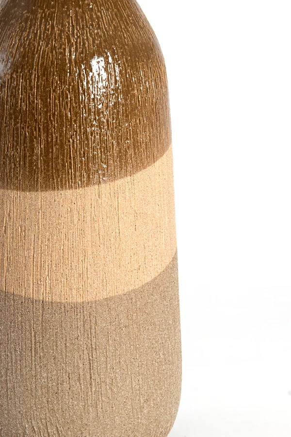 Vase deco 14x36,5 cm ZUBIRI ceramics brown+beige+taupe