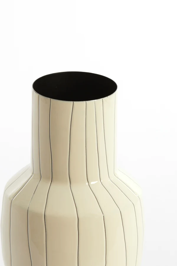 Vase deco 14x30 cm SENUMA shiny white+black