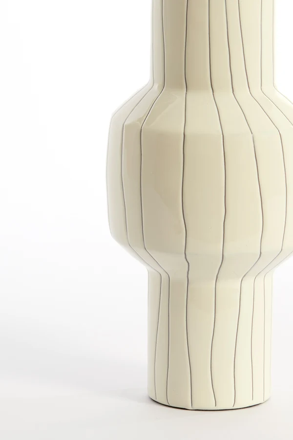 Vase deco 14x30 cm SENUMA shiny white+black