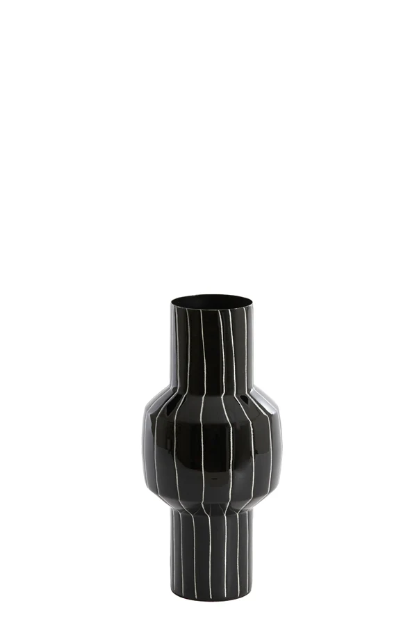 Vase deco 14x30 cm SENUMA shiny black+white