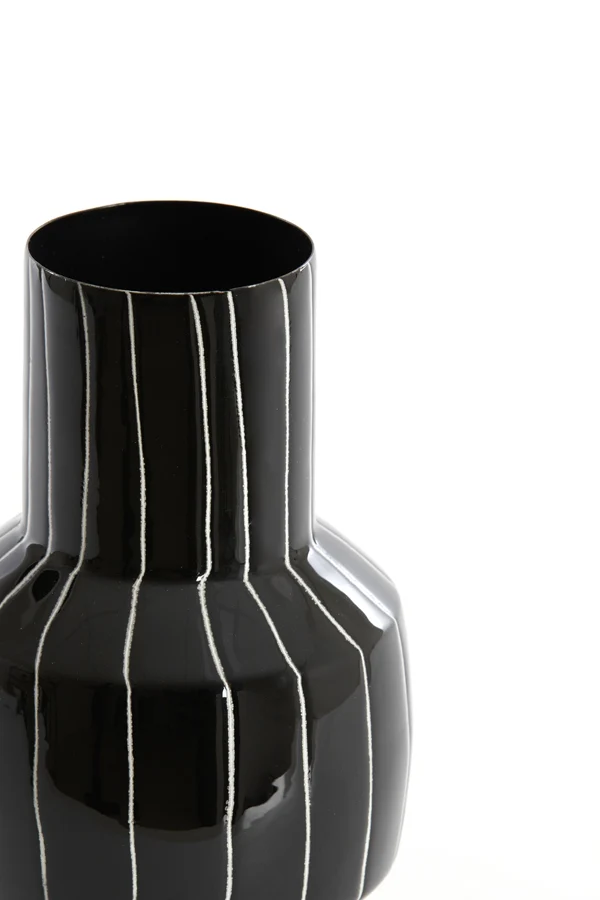 Vase deco 14x30 cm SENUMA shiny black+white