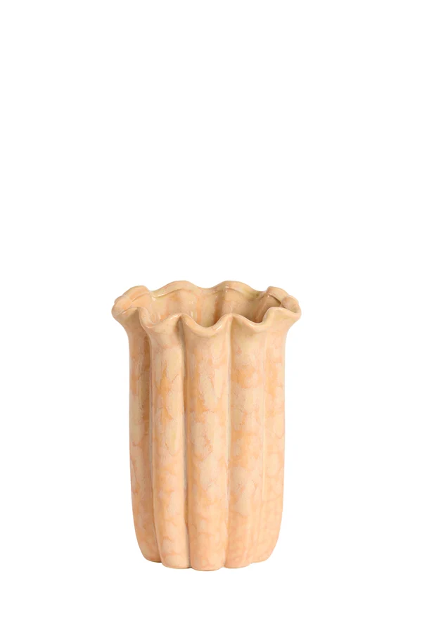 Vase deco 16x23 cm SEDONI ceramics light peach