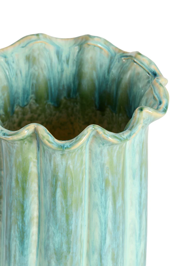 Vase deco 16x23 cm SEDONI ceramics green+light blue