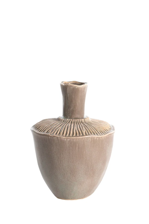 Vase deco 16x22 cm NEIRA ceramics matt brown-grey