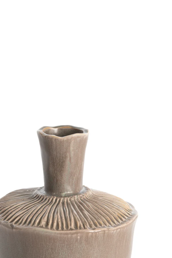 Vase deco 16x22 cm NEIRA ceramics matt brown-grey