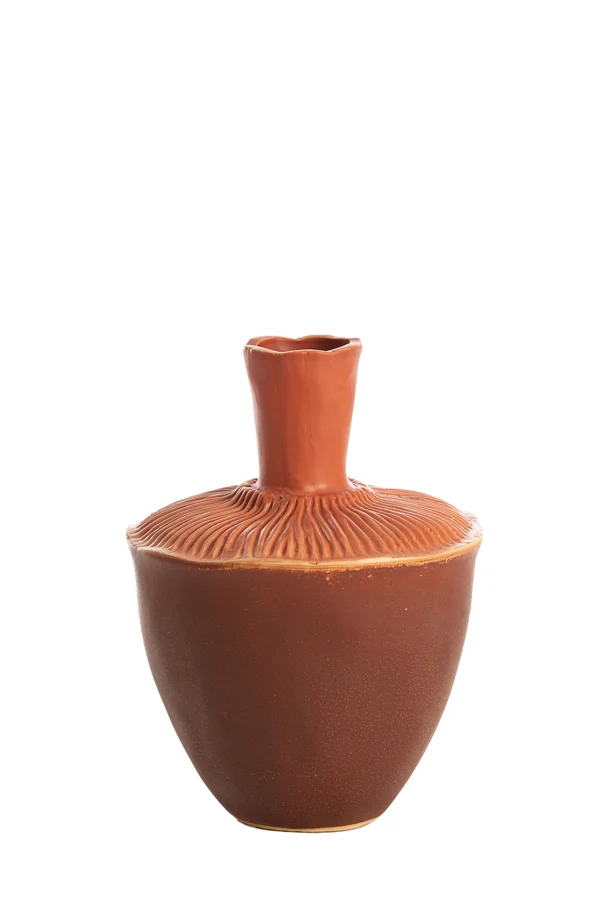 Vase deco 16x22 cm NEIRA ceramics brown-orange
