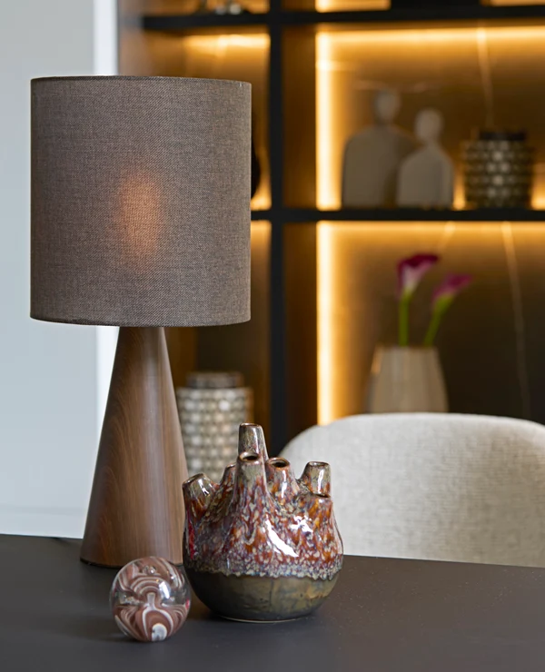 Vase deco 16x18 cm COSENZA ceramics brown+bronze