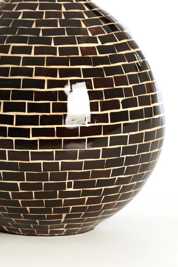 Vase deco 22x25 cm ELORZA dark brown+natural