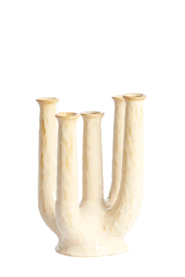 Vase deco 22x16,5x30 cm LEONJO ceramics sand-beige