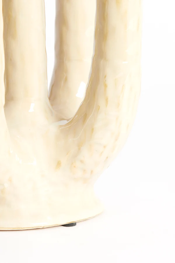 Vase deco 22x16,5x30 cm LEONJO ceramics sand-beige