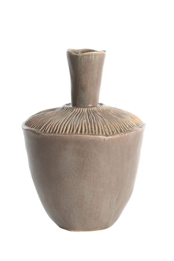 Vase deco 20x29 cm NEIRA ceramics matt brown-grey