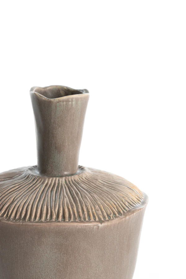 Vase deco 20x29 cm NEIRA ceramics matt brown-grey