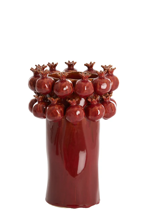 Vase deco 20x29,5 cm POMEGRANATE ceramics burgundy