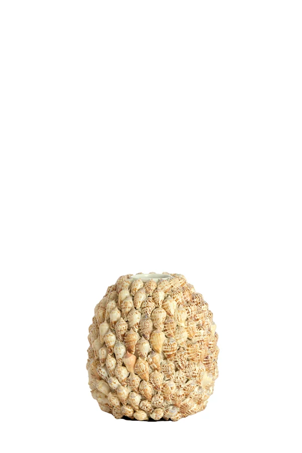 Vase deco 20,5x21,5 cm SHELL cream-sand