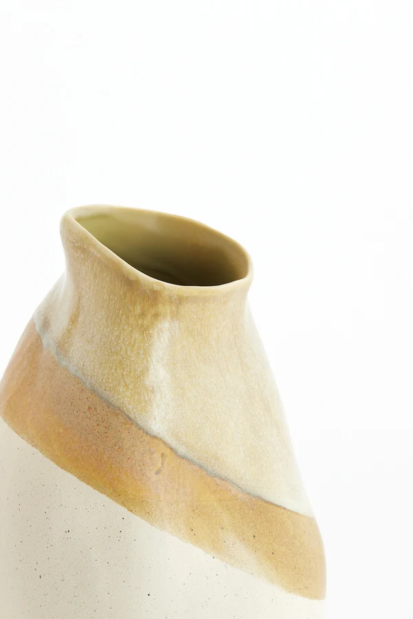 Vase deco 20,5x20x33 cm YULARA ceramics brown+cream