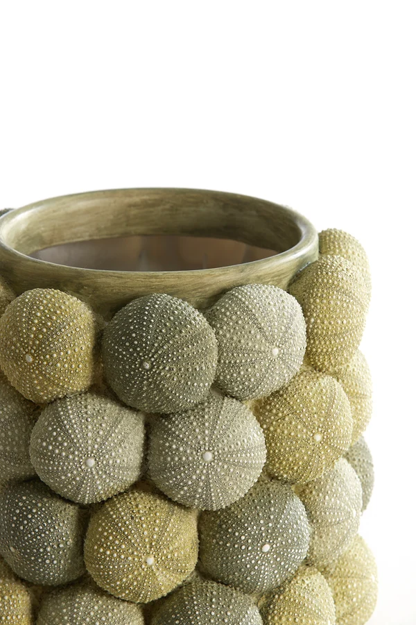 Vase deco 20,5x18 cm SEA URCHIN green+dark green