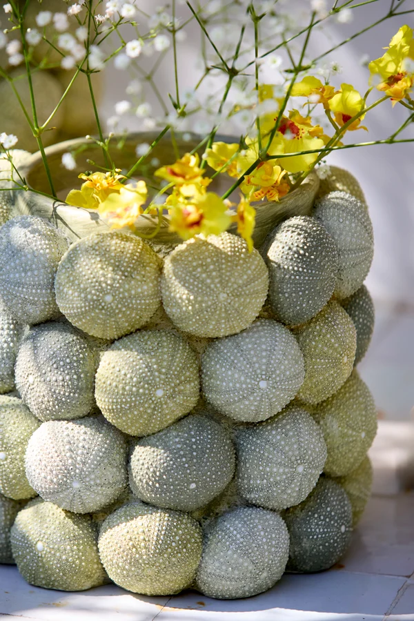 Vase deco 20,5x18 cm SEA URCHIN green+dark green
