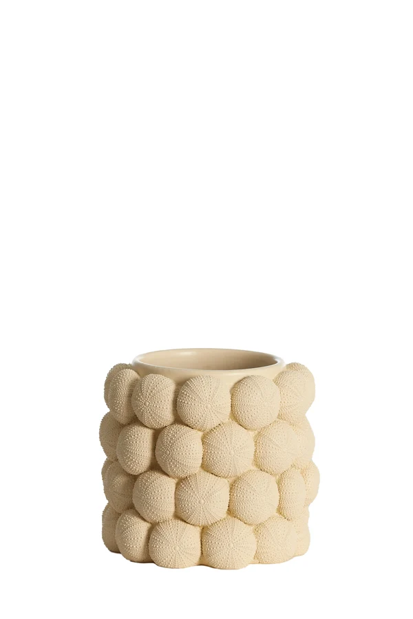 Vase deco 20,5x18 cm SEA URCHIN cream
