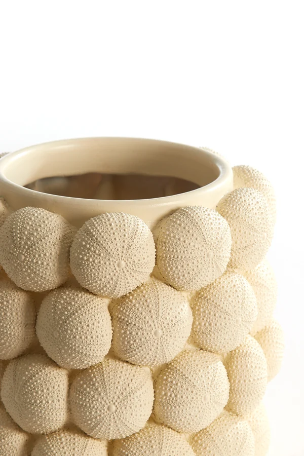 Vase deco 20,5x18 cm SEA URCHIN cream