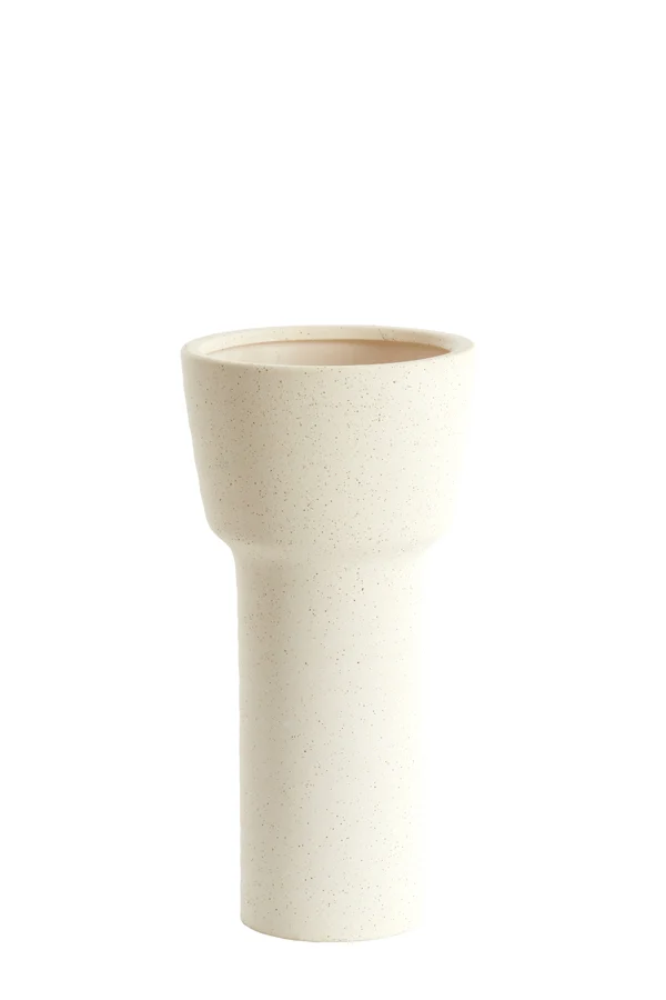 Vase deco 19x38 cm ALSACIA ceramics matt cream