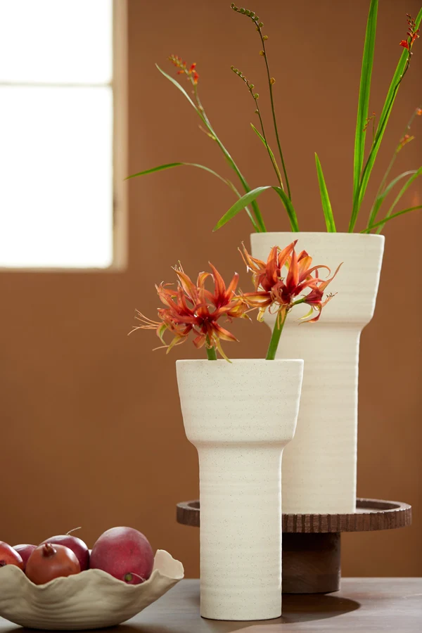 Vase deco 19x38 cm ALSACIA ceramics matt cream