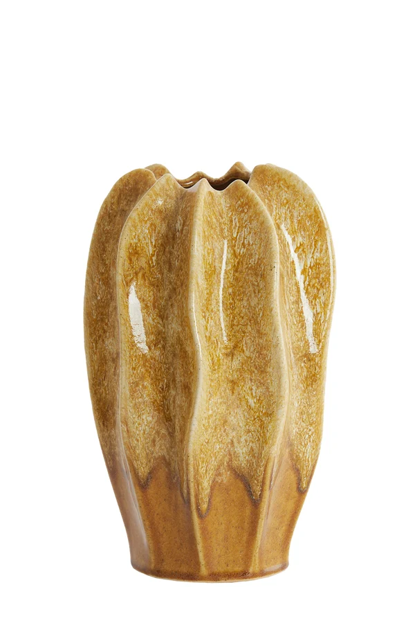 Vase deco 18,5x30 cm NILO ceramics ocher yellow-brown