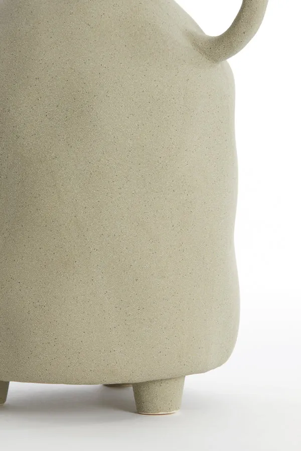 Vase deco 18,5x16,5x35,5 cm JONAI ceramics matt olive green