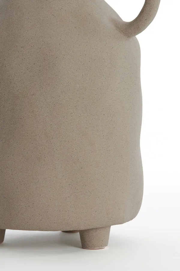 Vase deco 18,5x16,5x35,5 cm JONAI ceramics matt brown