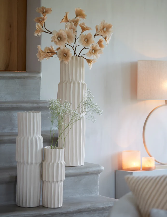 Vase deco 17x58 cm LONGA ceramics cream