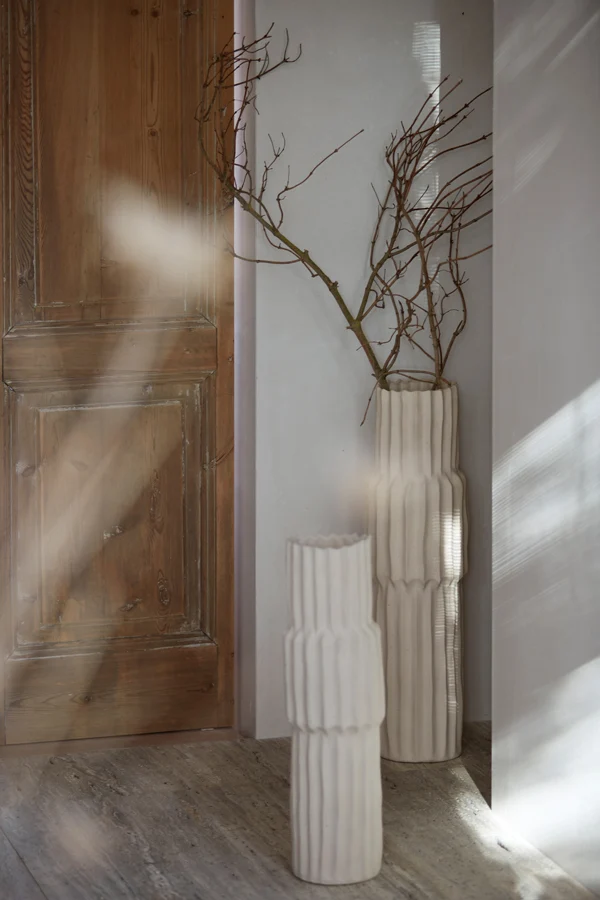 Vase deco 17x58 cm LONGA ceramics cream