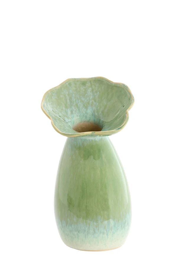 Vase deco 14x24 cm CULLA ceramics green+light blue