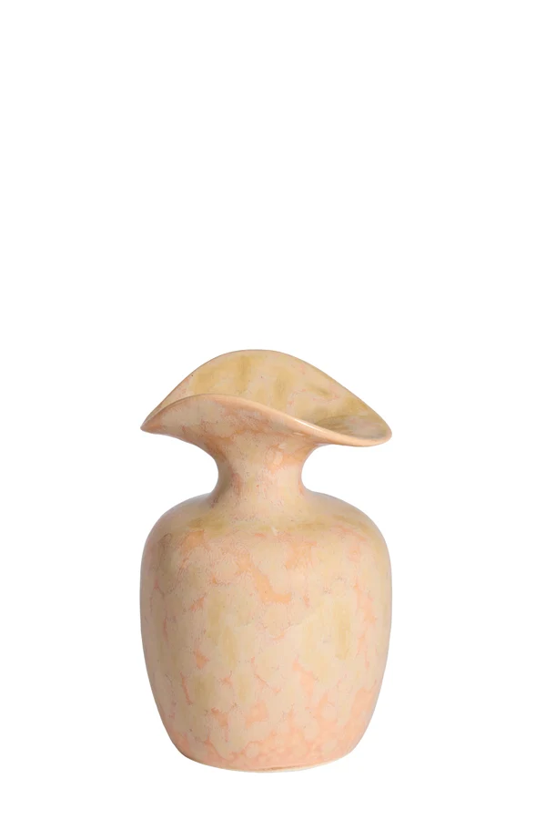 Vase deco 14x21 cm MARILLO ceramics light peach