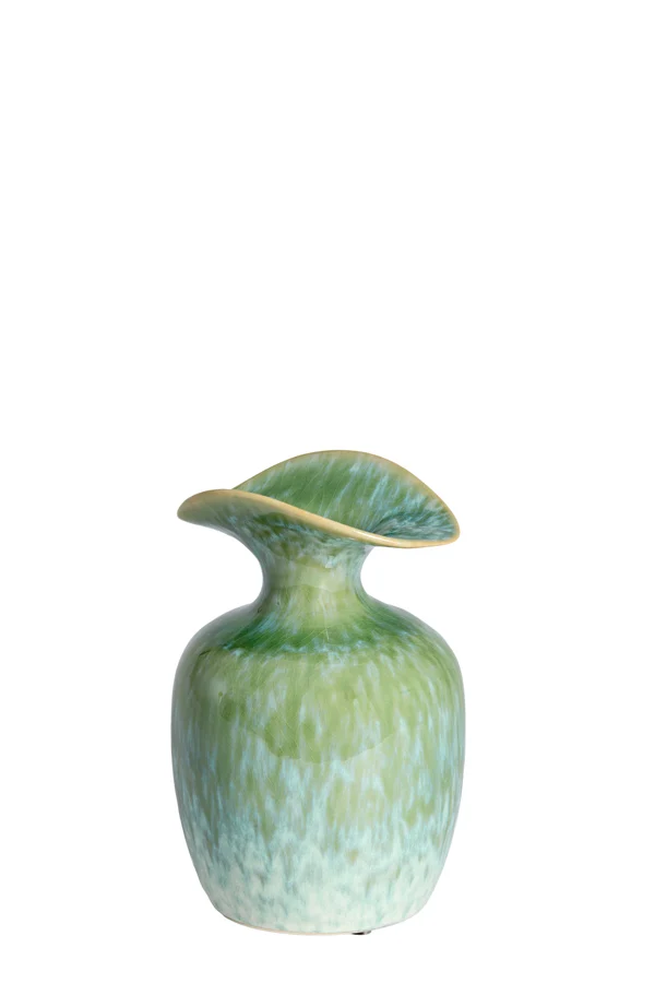 Vase deco 14x21 cm MARILLO ceramics green+light blue