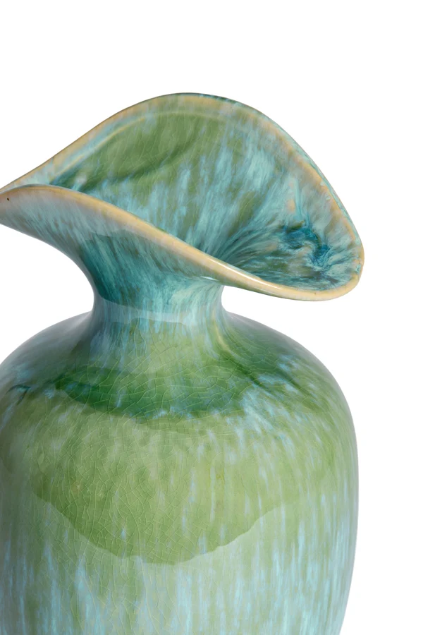 Vase deco 14x21 cm MARILLO ceramics green+light blue