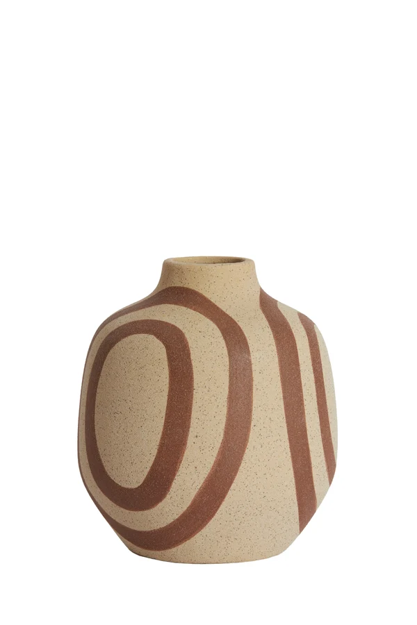 Vase deco 16x18,5 cm UMYA ceramics matt sand-terra