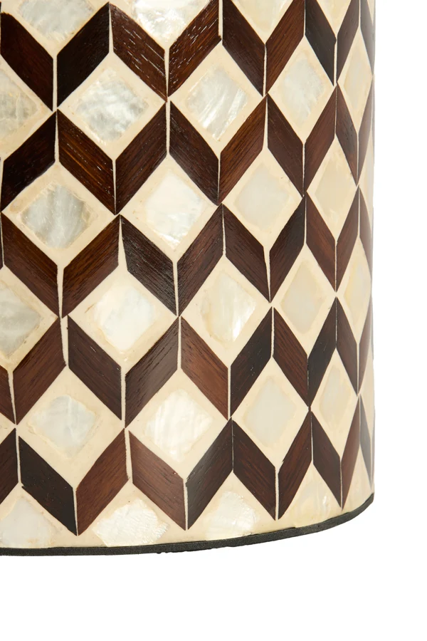 Vase deco 16x16 cm OLITE bamboo cream+dark brown