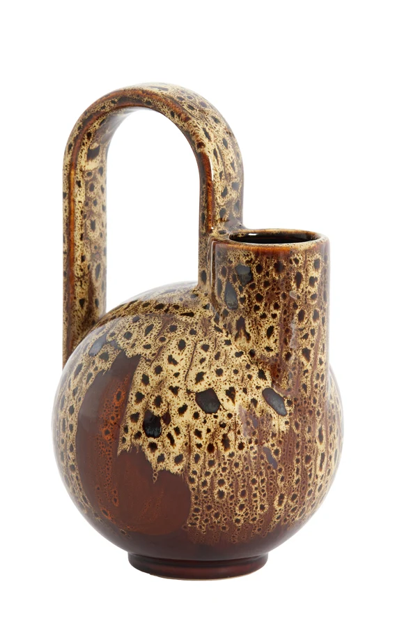 Vase deco 16x15,5x26 cm SERRES ceramics d brown+cream+orange