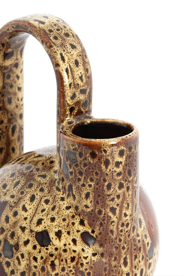 Vase deco 16x15,5x26 cm SERRES ceramics d brown+cream+orange