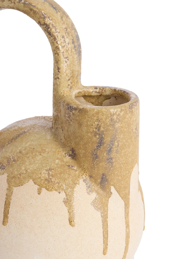 Vase deco 16x15,5x26 cm SERRES ceramics cream+olive green