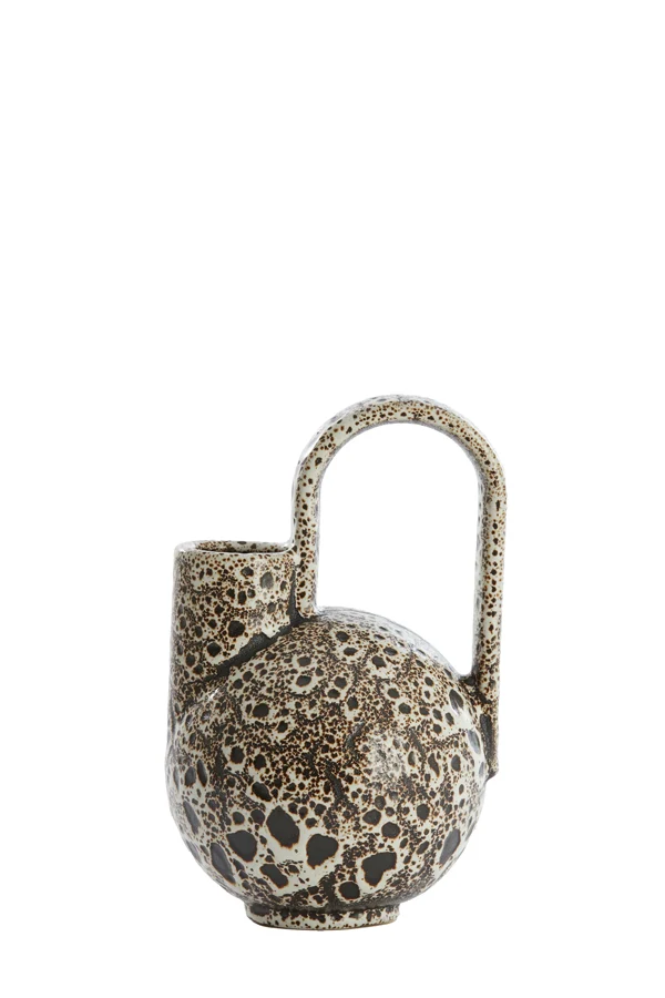 Vase deco 16x15,5x26 cm SERRES ceramics cream+black