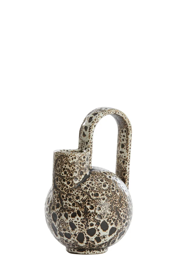 Vase deco 16x15,5x26 cm SERRES ceramics cream+black